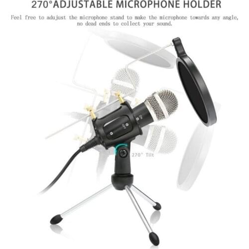 Mini Handheld Condenser Microphone for Singing Karaoke Professionnel Table Laptop Phone PC Audio Tik Tok Live Tripods pk bm800