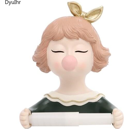 Cartoon girl bubble creative toilet tissue box home toilet decoration tissue holder wall-mounted paper roll holder DyuIhr