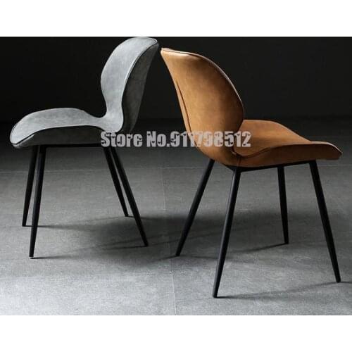 Nordic dining table and chair household stool backrest makeup chair industrial style luxury dining chair leather chair desk simp
