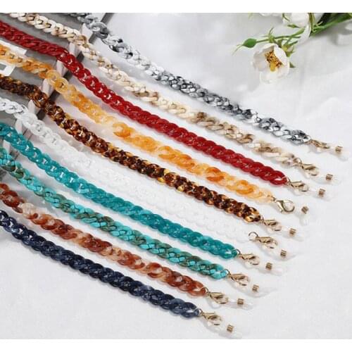 New Wide Amber Acrylic Glasses Chain Women Reading Glasses Hanging Neck Chain Largand Sunglasses Chain Eyeglasses Strap