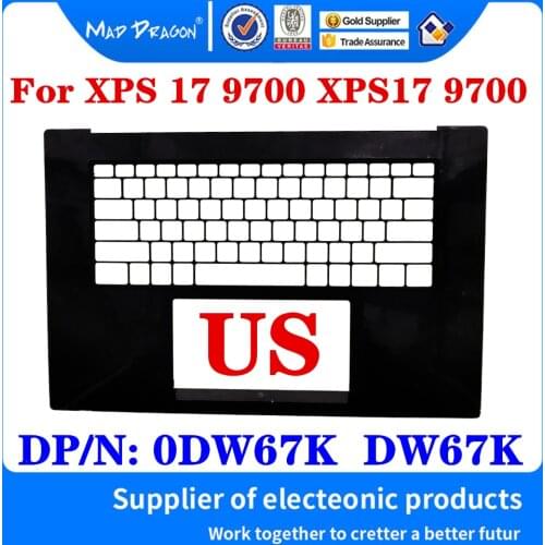 New Original 0DW67K DW67K For Dell XPS 17 9700 XPS17 9700 Laptop Replacement Palmrest Upper Cover Case US Keyboard Layout Shell