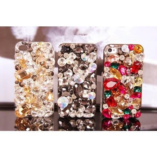 DIY Diamond Flowers Bling Crystal Stone Luxury Decoration Case for Samsung S20 S10 S9 S8 Plus S7 Note9 Rhinestone Coque Funda