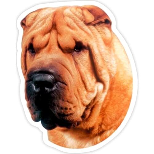 S40288# Various Sizes PVC Decal Shar Pei Dog Car Sticker Waterproof on Bumper Rear Window Laptop Refrigerator Toilet
