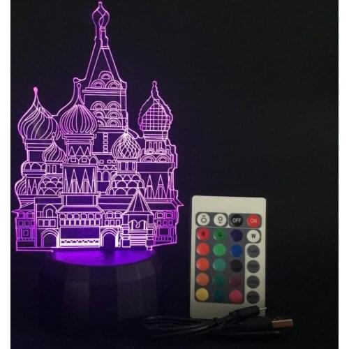 Touch Remote Control 3D Light Base for LED Night Light Colorful Gradient Lamp Black (without Light)