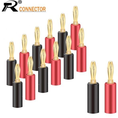 100pcs 4mm HIFI Audio Speaker Screw Banana Plugs Connector Red Black Screw Type Speaker Cable Wire Pin Banana Plug Connectors