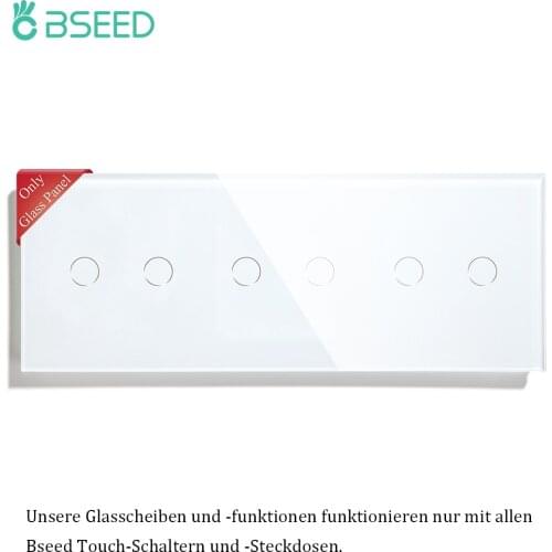 BSEED Pearl Crystal Glass Glass Panel 157mm White Black Gloden For Wall Touch Switch