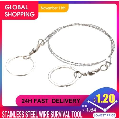 Outdoor Camping Saw Emergency Survival Gear Stainless Steel Wire survival Tool Kit Hand Pocket Wire Saw for Camp Hiking Hunting