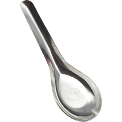 Stainless Steel Deepened Thickened Flat Bottom Rice Soup Spoon Kitchen Utensils