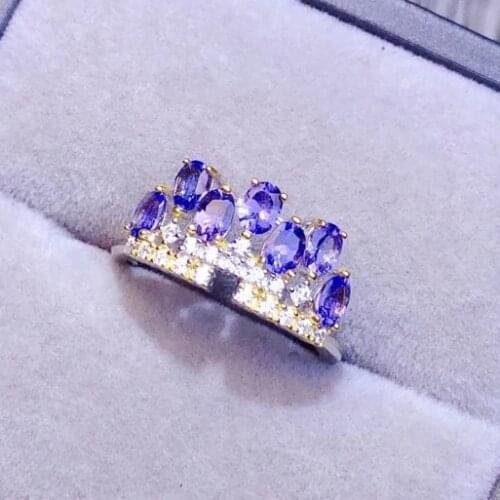CoLife Jewelry Vintage Silver Tanzanite Ring for Party Natural Tanzanite Silver Ring 925 Silver Tanzanite Jewelry