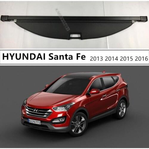 For Rear Trunk Cargo Cover Security Shield For HYUNDAI Santa Fe 2013 2014 2015 2016 High Qualit Auto Accessories Black Beige