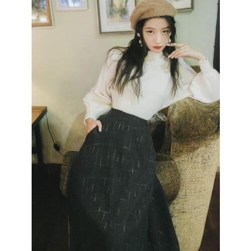 2019 new fashion womens Sweater + Woolen Skirt Set two piece set sweatsuit