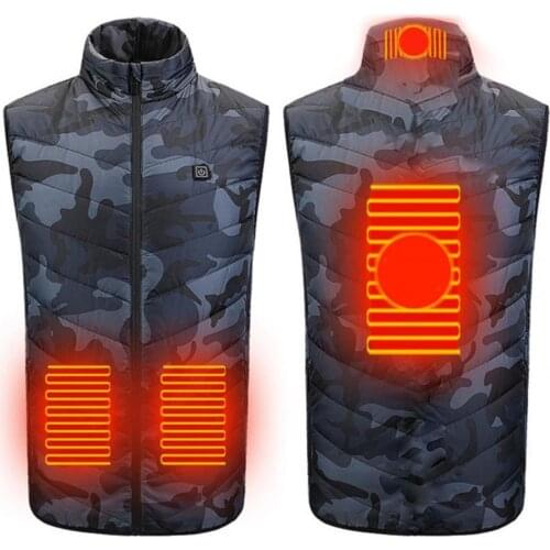 USB Heated Vest Coat Unisex Sleeveless Waistcoat Thicken Warm Zipper Closure 2021 Winter Heating Jacket Thermal Outerwear