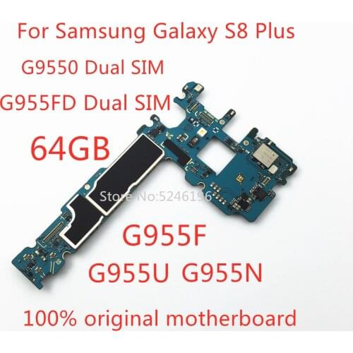 1pcs Apply to For Samsung Galaxy S8 Plus S8+ G9550 G955FD G955F G955U G955N 64GB original unlocked motherboard Replacement