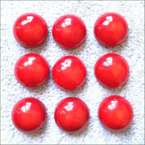 10pcs Red Coral Cabochons Coin Shapes for charms earring pins fashion bracelet making accessories size 8mm 9mm 10mm 12mm