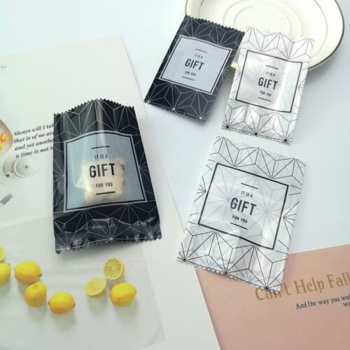 100pcs Heat Seal Plastic Baking Gift Packaging Pouch DIY Handmade Nougat Candy Biscuit Food Snack Pack Bag For Business Party