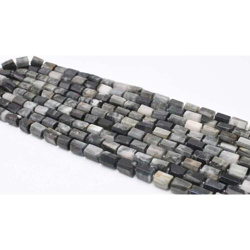 13x18mm AA Natural Faceted hawks eye irregular cylindrical Stone Beads For DIY necklace bracelet jewelry make 15 "free delivery