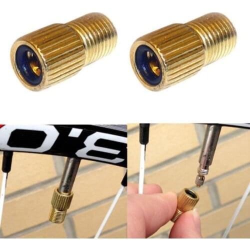 2PCS Valve Adapter Pump Converts Presta To Schrader Copper Valve Adapter Wheel Gas Nozzle Tube Tool Bicycle Bicycle Accessory