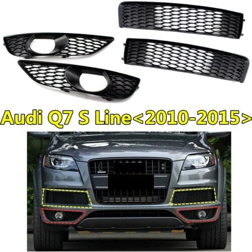 2pcs Racing Grills For Audi- Q7 S7 S-line Front Fog Lamp Light Grille Lower Front Bumper Frame 2010 2011 2012 2013 2014 2015