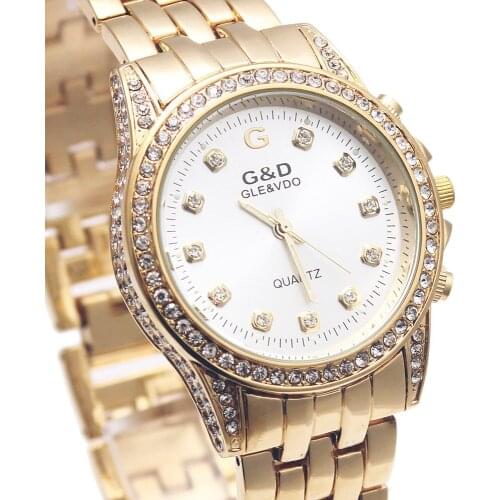 2017 Luxury Brand G&D Women Watch Golden Women Quartz Wristwatch Stainless Steel Business Ladys Dress Watch Relojes Mujer Gifts