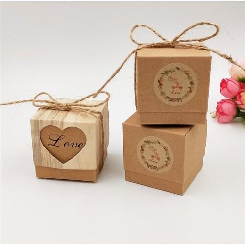 30 pcs 2 size Mini Square Box Candy / Chocolate Box for Baby Shower Gift / Birthday Wedding Party Favor Box free shipping