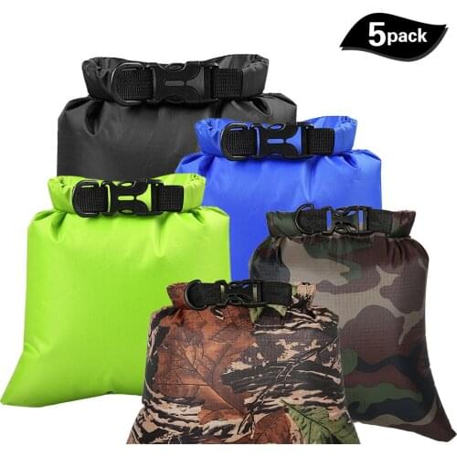 5PCS Outdoor Waterproof Storage Bags Dry Sacks Outdoor Swimming Waterproof Bag Smartphone Camera Storage Bags for Water Sports