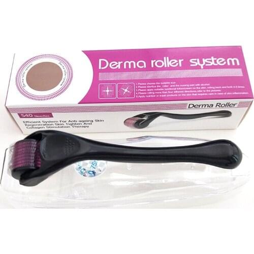 540 Mirco Needles Derma Roller Pure Microneedling 0.2/0.25/0.3mm Needles Dermoroller Microniddle Roller for Face Length Titanium