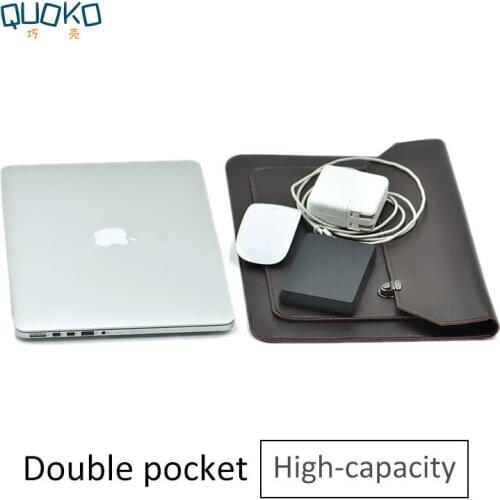 Double Layer Briefcase style Laptop Bag Cover,Microfiber Leather NoteBook Sleeve Case For 2018 MacBook Pro Air 12/13.3/15.4