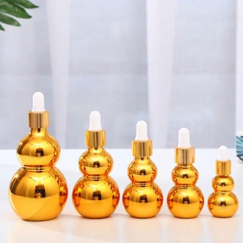 10ml-100ml Dropper Bottle Gold Glass Reagent Eye Dropper Lageniform Aromatherapy Liquid Pipette Essential Oil Refillable Bottle