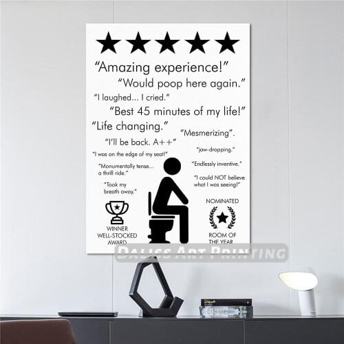 Canvas FUNNY BATHROOM Reviews Pictures Home Decoration Paintings Poster HD Prints Wall Art Modular Living Room Framed