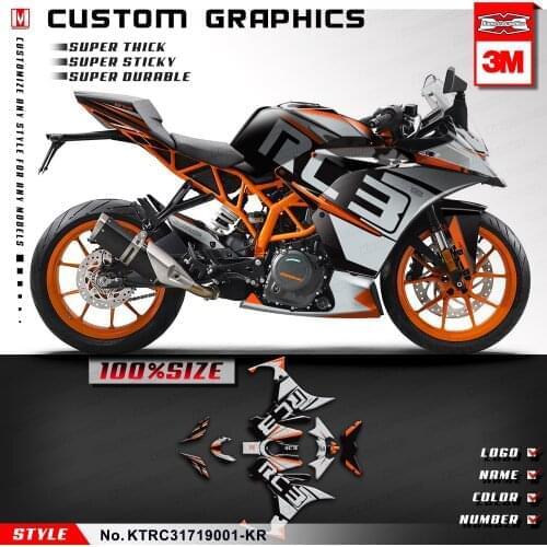 KUNGFU GRAPHICS Personalised Sticker Full Wrap Racing Motorcycle Decal Kit for RC 250 390 RC250 RC390 2017 2018 2019 2020
