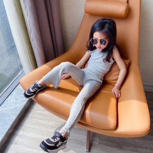 Two piece set baby girls outfits Korean fashion knitted crop top t-shirt and pants tracksuit toddler kids clothes 4 to 12 yrs