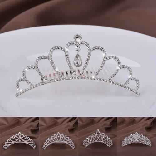 Princess Crown for Girls Show Bridal Crown Tiara Crystal Floral Wedding Bridal Hair Accessories Head Jewelry