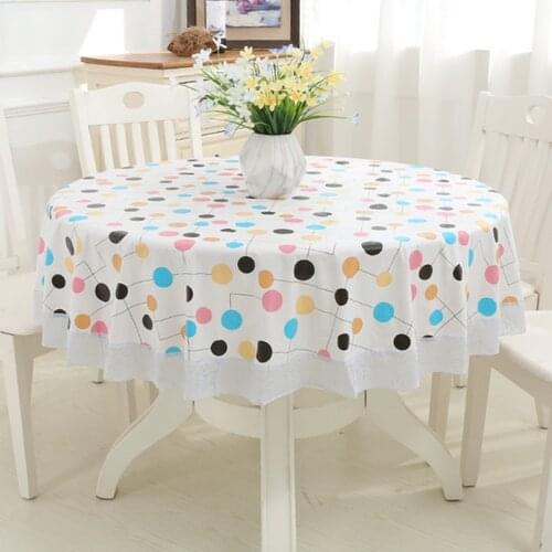 Round Tablecloth PVC Waterproof Oil-proof Table Cloth Round Table Cover Restaurant Banquet Table Cloth Wedding Party Tablecloth