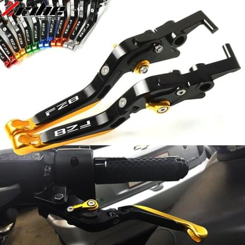 Laser Logo(FZ8) black 2019 New CNC Folding Extendable Motorcycle Brake Clutch Levers For Yamaha FZ8 2011 2012 2013 2014 2015