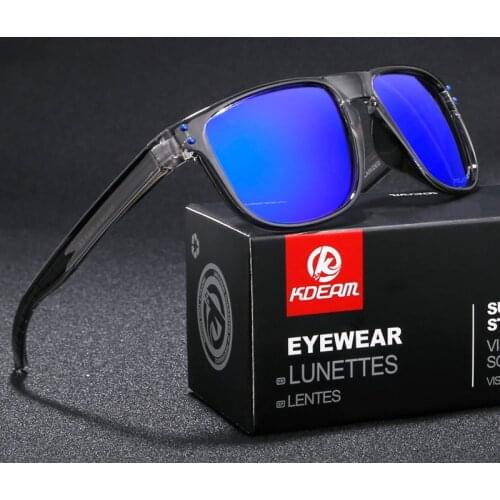 Mens Polarized Sunglasses for men sports Driving Mirror Rectangle Sunglasses Male Eyewear Red lenses Transparent frame 2020