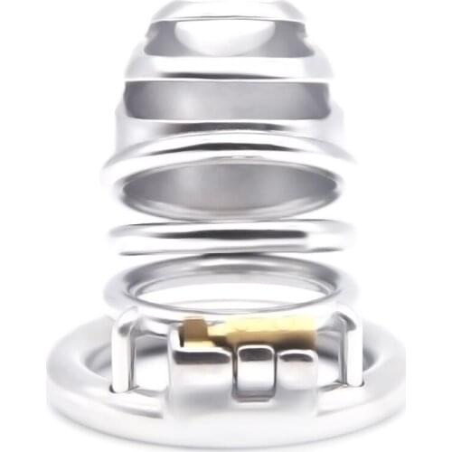 Male Chastity Device Penis Ring Alternative Conditioning Gourd Head Penile Cage Bondage Chastity Lock Sex Toys for Men G7-249B