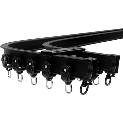 New Arrival Fashionable Champagne Thick Aluminum Alloy Curtain Curved Rails Nano Silence Pulley Curtain Accessories Tracks