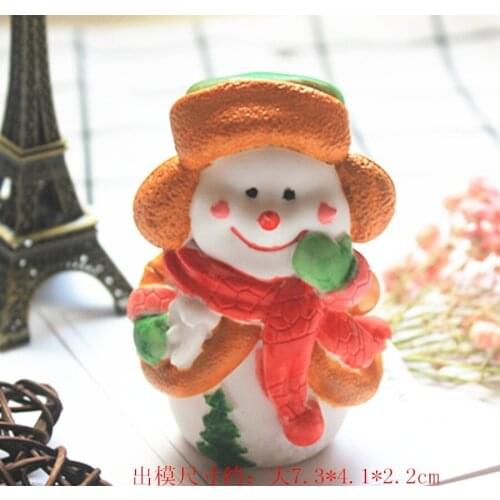 New Year Christmas Snowman Aroma Gypsum Decoration Handmade Soap Molds Mousse Mold Chocolate Sugar Mould Soap Making Cake Moulds