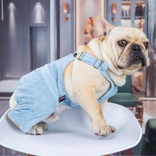 Dog Clothes Corduroy Dog Suspenders Fat Dog Jumpsuit Four-Legged Clothes Small Puppy Pet Clothes Christmas Jumpsuit for Dogs
