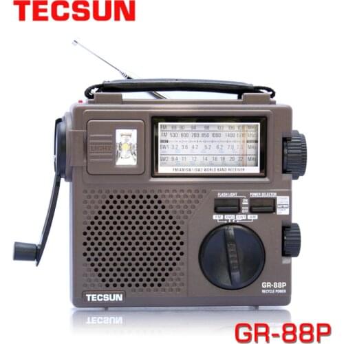 Original TECSUN GR-88 GR-88P Digital Radio Receiver Emergency Light Radio Dynamo Radio With Built-In Speaker Manual Hand Power