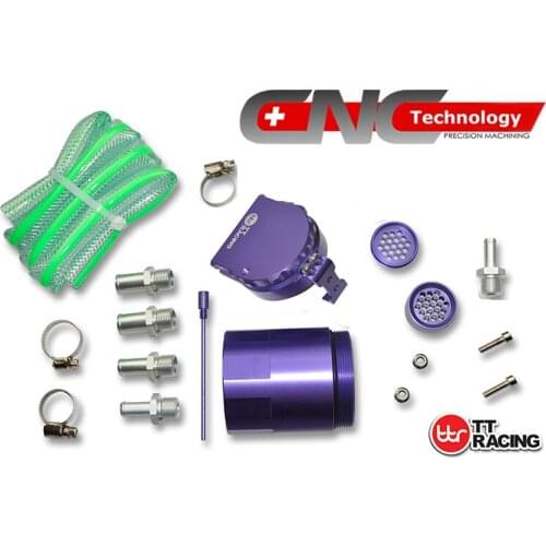 OT5PU -Internal Baffle DUAL Chamber Filter Aluminum Oil Catch Can Reservoir Tank - 0.5L Purple