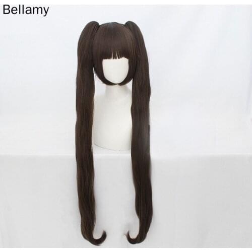 Game NEKOPARA Chocolat Cosplay hairwear Black Long Cosplay Wig +Wig Cap
