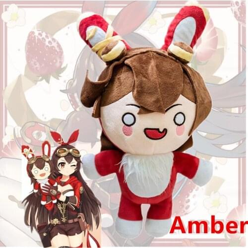 Genshin Impact Amber Rabbit Plush Doll Baron Bunny Stuffed Toy Cosplay PropsPlush Stuffed Toy 40cm Anime Cosplay Cartoon Pillow