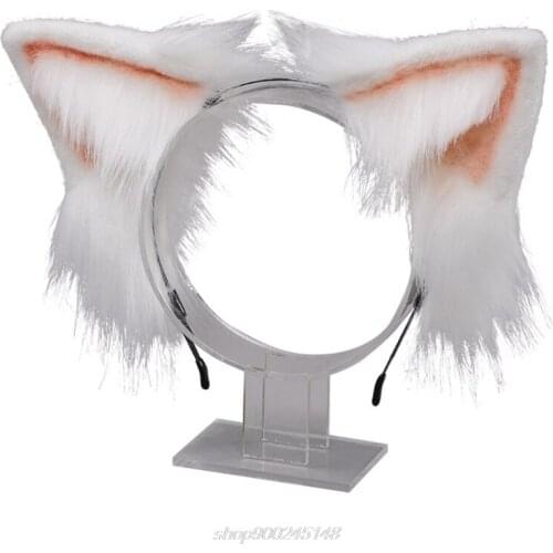 Animal Anime Faux Fur Kitten Wolf Ears Headband Kawaii Plush Lolita Headdress Hair Hoop Cosplay Costume Party M18 21 Dropship