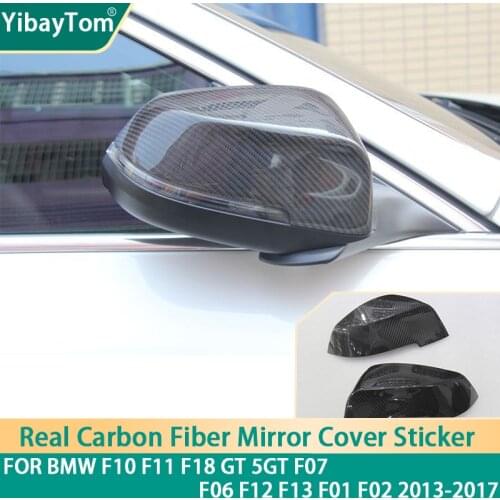 Real Carbon Fiber Mirror Cover caps Sticker for BMW F10 F11 F18 5GT F07 F06 F12 F13 F01 F02 2013-2017 post-facelift accessories