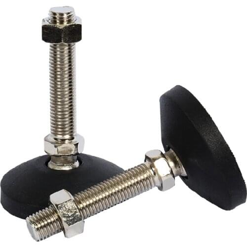 Adjustable Levelling Feet Furniture Glide Pad Dia 50mm Nylon Base Universal Joint Threaded M12 x 50mm Every pack 10 6 4Pcs