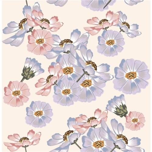 145cm*100cm polyester chiffon fabric dress spring wildflower art pattern custom printed thin shirt sewing fabric