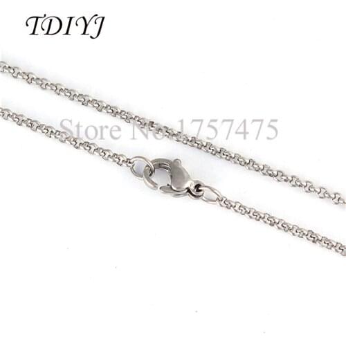 TDIYJ New Design 2mm*70cm Stainless Steel Rolo Chain Necklace for Floating Locket 10pcs/lot