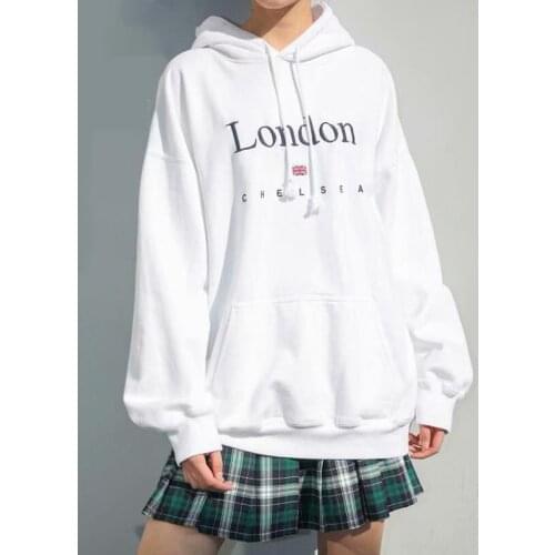 UNUTH Girls Vintage Cotton Hoodies 2021 Spring Fashion Ladies Thick Oversize Embroidery Pullovers