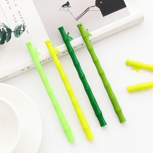 Creative simulation bamboo gel pen 0.5mm black ink Signature pen Stationery Office accessories School supplies